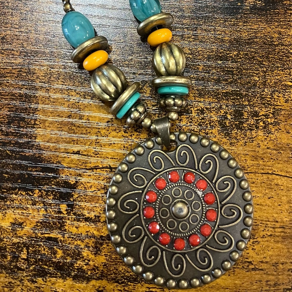 Bohemian Beaded Necklace with Pendant